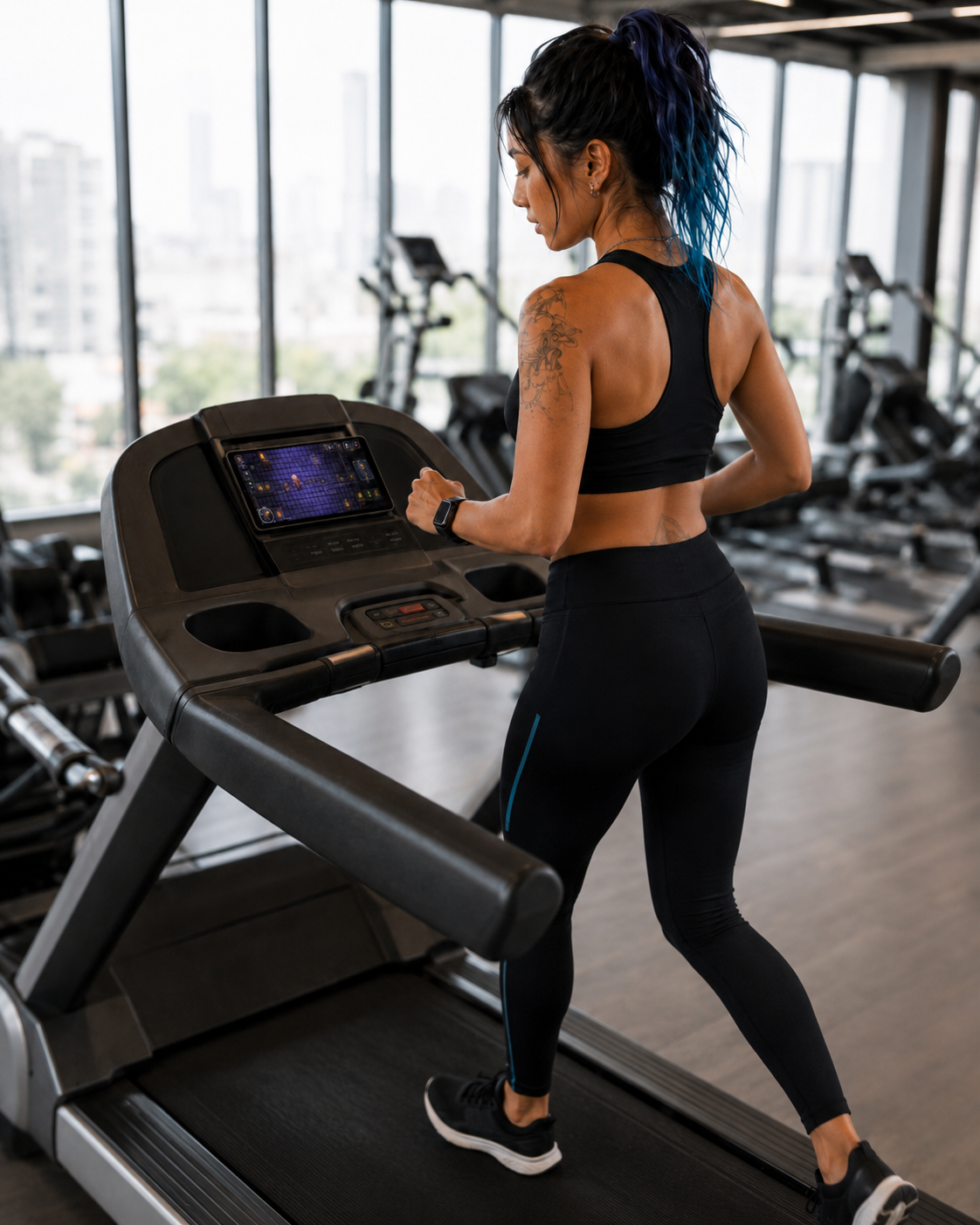 Running on a treadmill with the game on the console