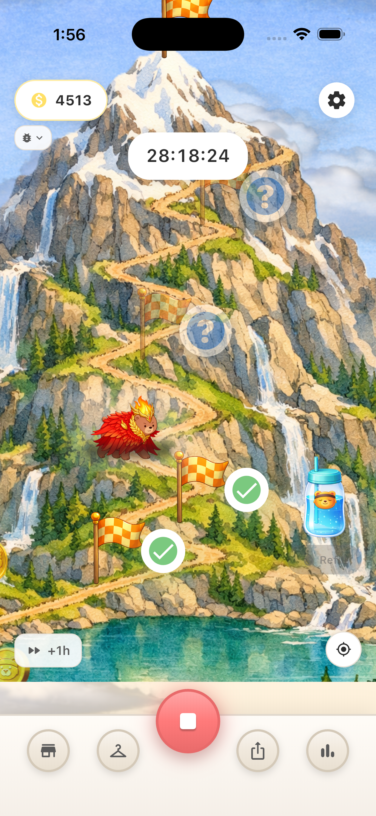 Fast & Bear It trail map screenshot showing Growls climbing the mountain