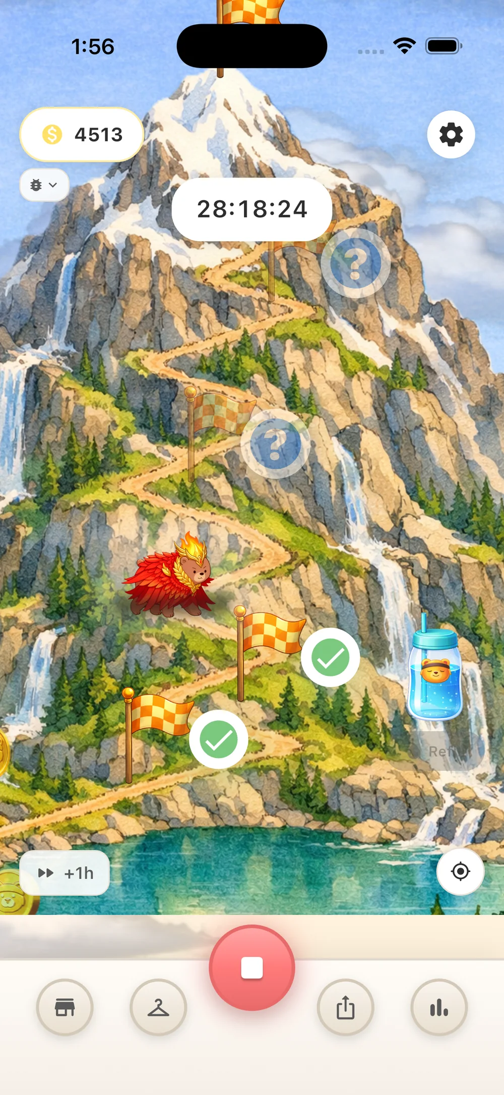 Fast & Bear It trail map screenshot showing Growls climbing the mountain