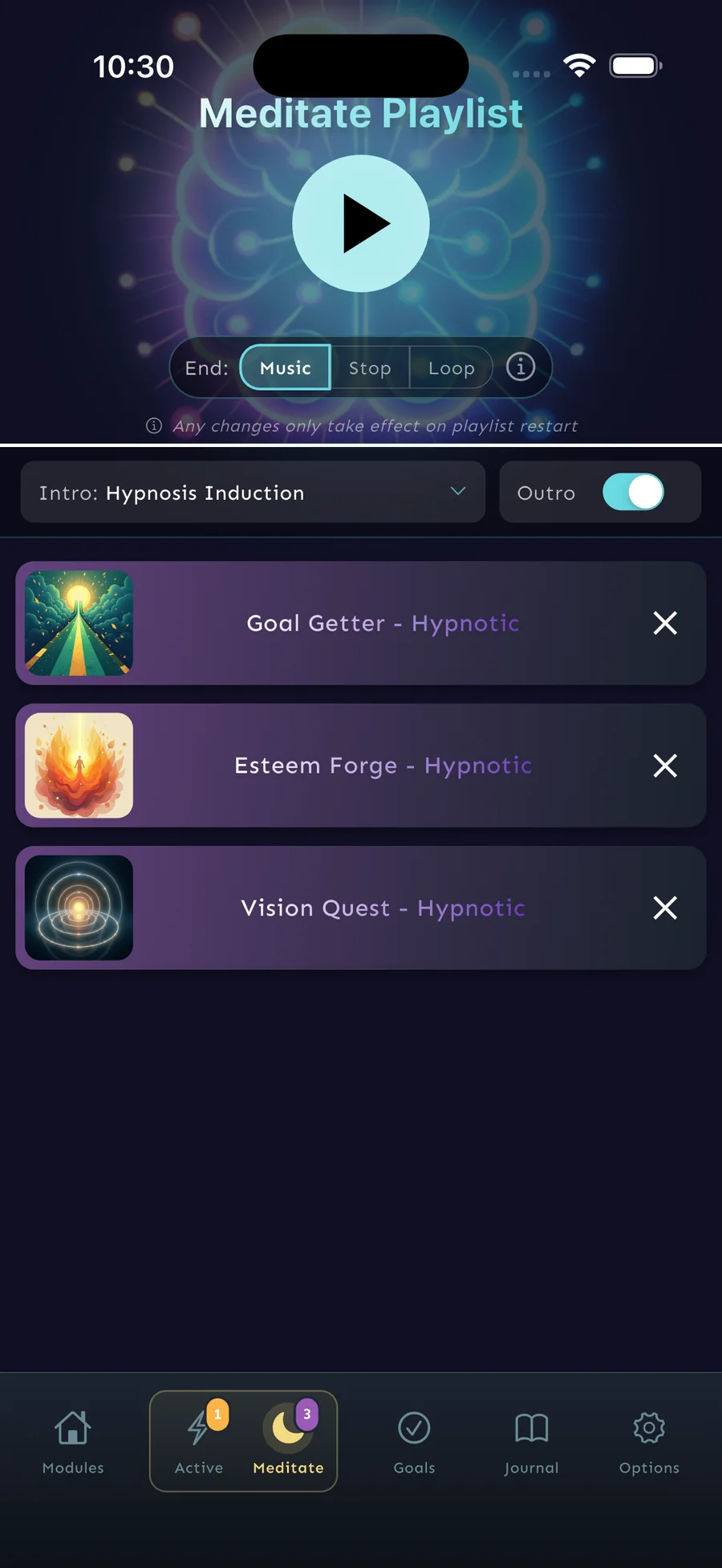 Inner.codes Player screen