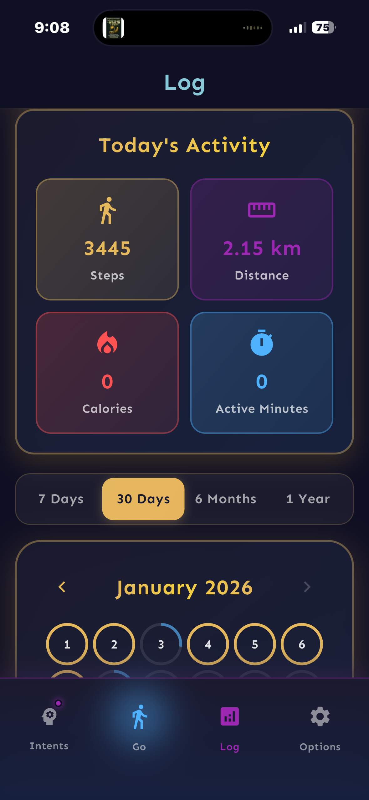 Mindstrider Activity Log