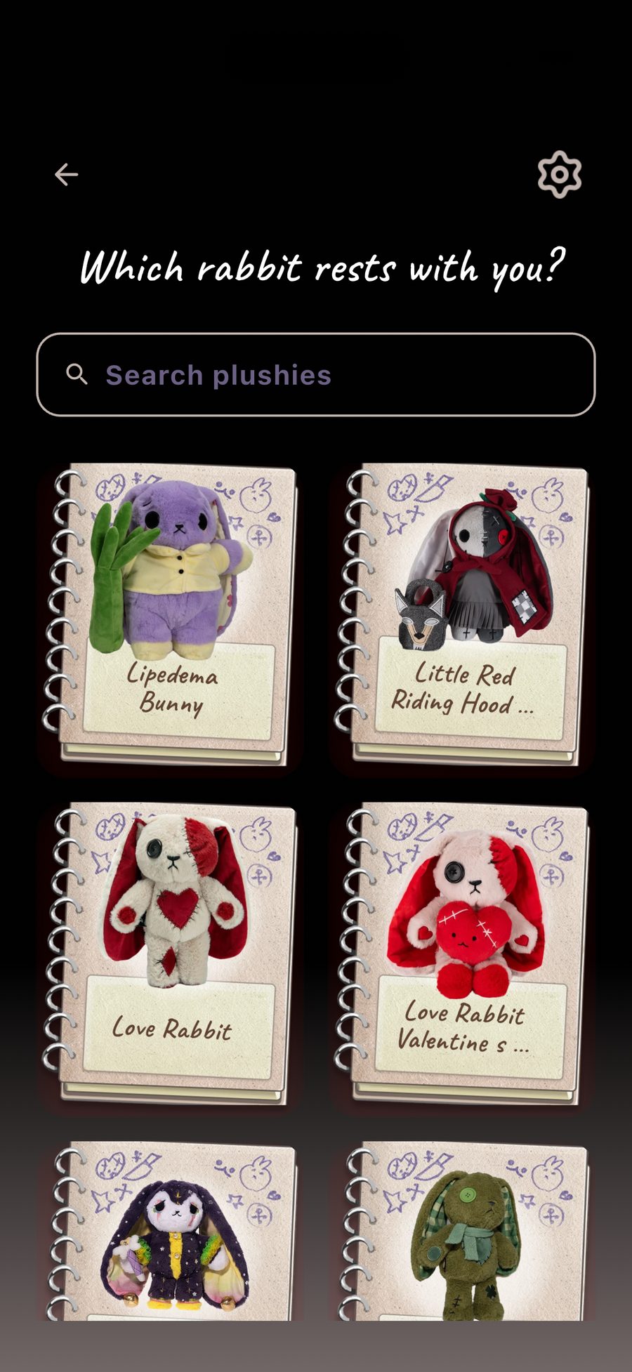 The Burrow mood picker with six preset moods under the plushie companion